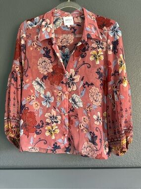 MISA Los Angeles • Floral Button-Up Shirt blouse - Small